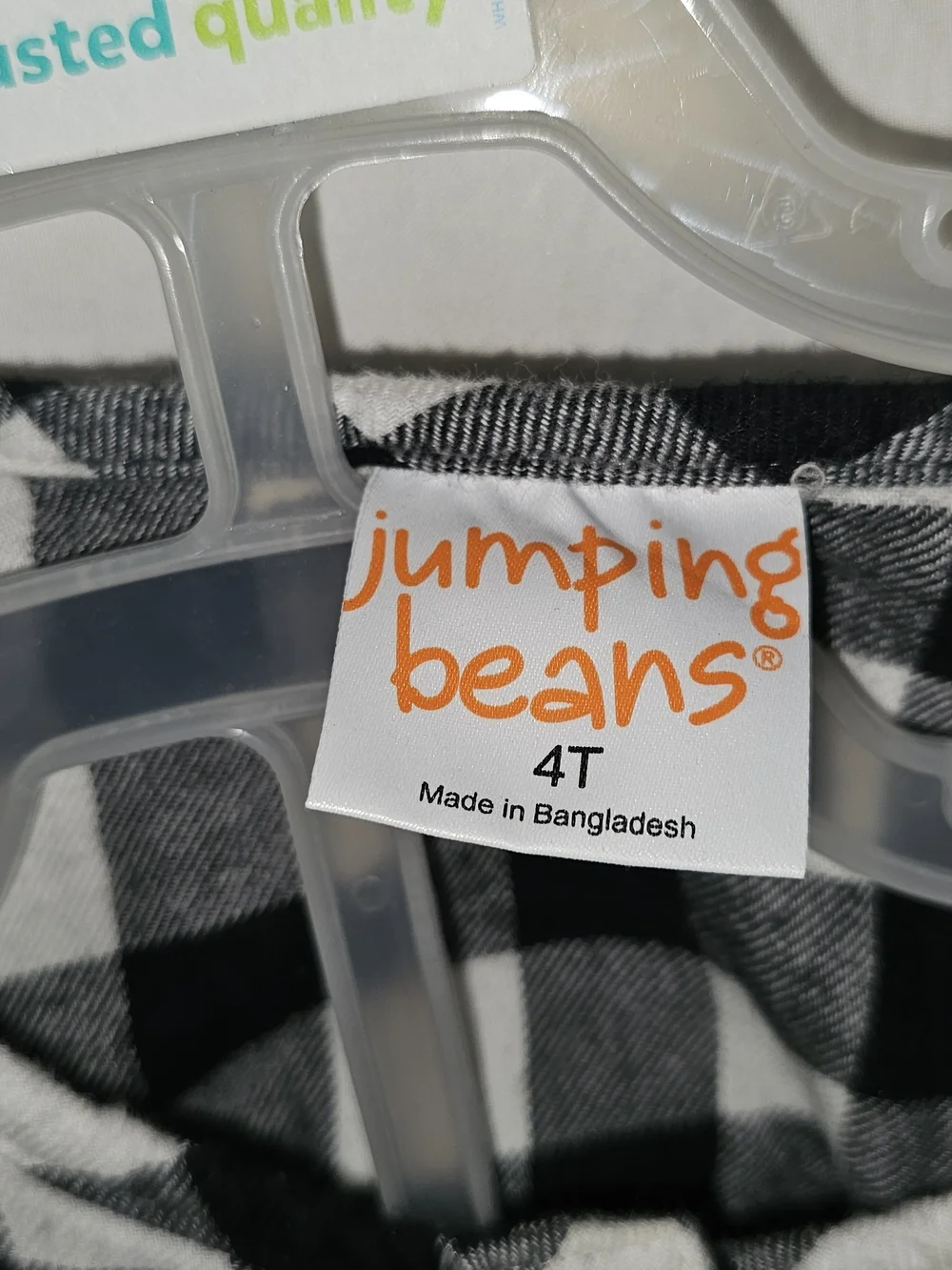 Jumping Beans Black & White Plaid Tunic with Black Leggings
